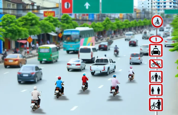 Các phương tiện giao thông chung sống trên đường phố Việt Nam.