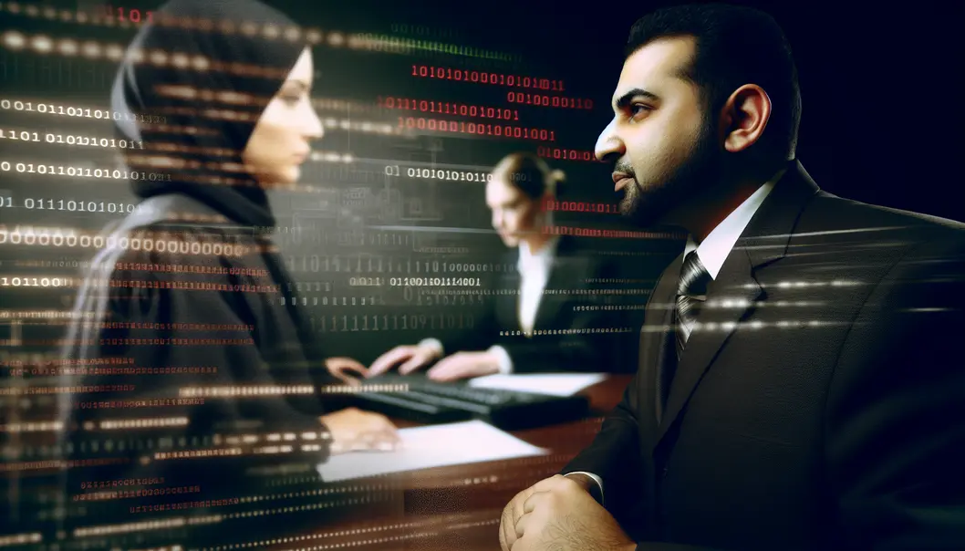 A legal professional examining comprehensive IT law documentation.